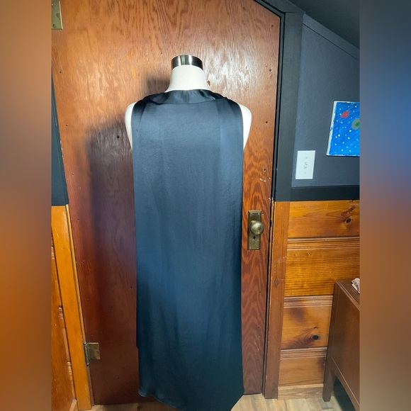 All Saints Elegant Navy Blue Silky Dress - Picture 2 of 5